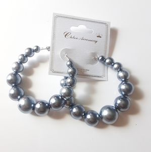 Chloe Accessory Big Beaded Hoop Earrings